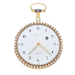 French 18 carat gold and enamel verge pocket watch Circa 1775