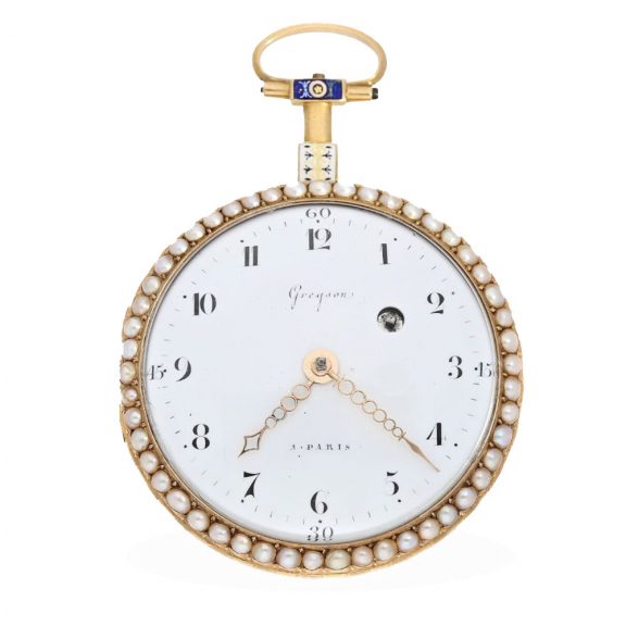 French 18 carat gold and enamel verge pocket watch Circa 1775