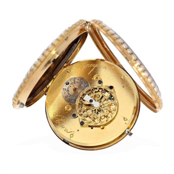 French 18 carat gold and enamel verge pocket watch Circa 1775 French 18 carat gold and enamel verge pocket watch Circa 1775