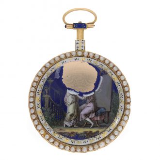 French 18 carat gold and enamel verge pocket watch Circa 1775