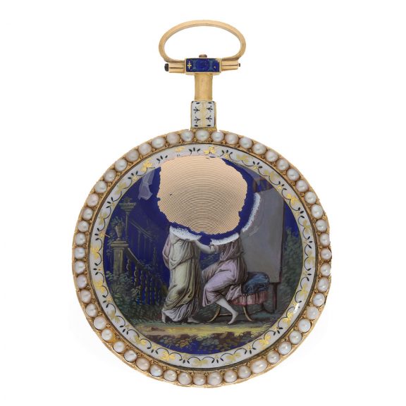 French 18 carat gold and enamel verge pocket watch Circa 1775 French 18 carat gold and enamel verge pocket watch Circa 1775