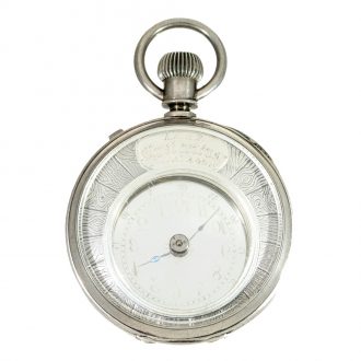 Swiss silver watch 'Mysterieuse' glazed on both sides 1890