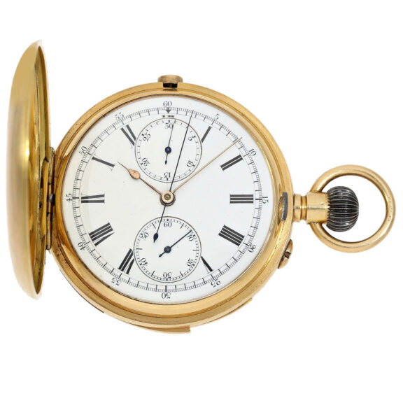 Swiss minute repeater with chronograph "Compteur" Circa 1880 Swiss minute repeater with chronograph "Compteur" Circa 1880