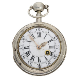 Rare German silver clock with one eighth repetition on bell Circa 1750