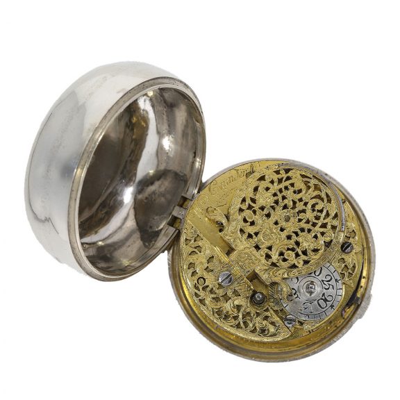 English silver pocket watch with astronomical calendar Circa 1736 English silver pocket watch with astronomical calendar Circa 1736