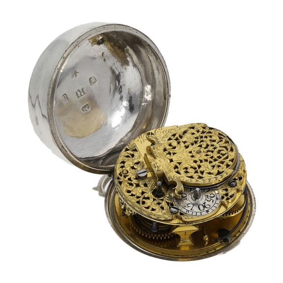 English silver pocket watch with astronomical calendar Circa 1736 English silver pocket watch with astronomical calendar Circa 1736