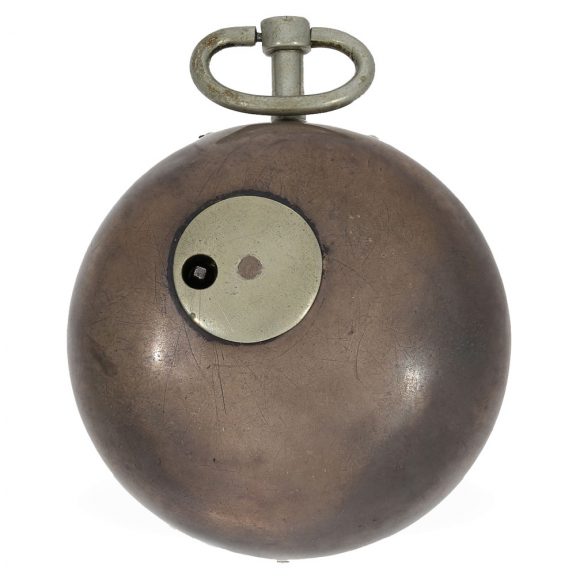 English silver pocket watch with mock pendulum Circa 1690 English silver pocket watch with mock pendulum Circa 1690