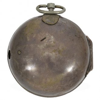 English silver pocket watch with mock pendulum Circa 1690