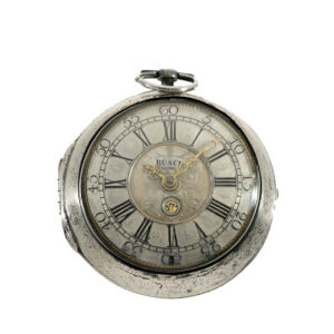German silver early pocket watch with date Circa 1714