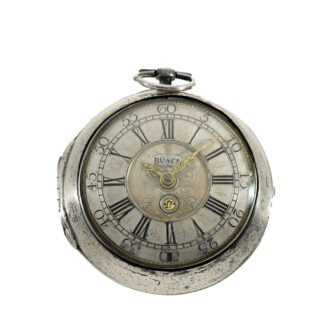 German silver early pocket watch with date Circa 1714