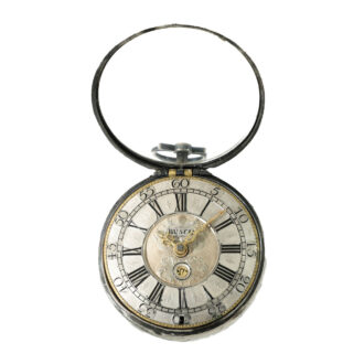 German silver early pocket watch with date Circa 1714