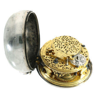 German silver early pocket watch with date Circa 1714