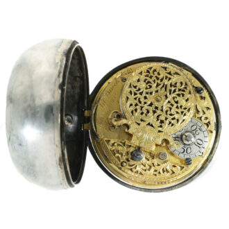 German silver early pocket watch with date Circa 1714