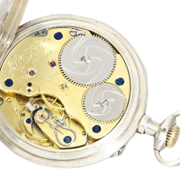 German silver lever pocket watch with bleu minutes Circa 1917 German silver lever pocket watch with bleu minutes Circa 1917