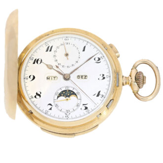 Swiss astronomical pocket watch with complications Circa 1900