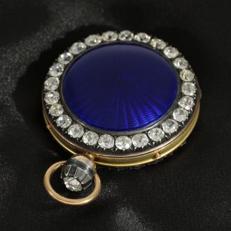 Swiss 18 carat gold and enamel with diamonds Circa 1925