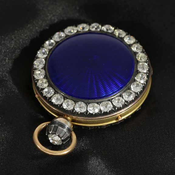Swiss 18 carat gold and enamel with diamonds Circa 1925 Swiss 18 carat gold and enamel with diamonds Circa 1925