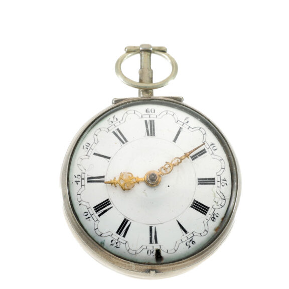 Dutch silver early verge watch with mock pendulum Circa 1730