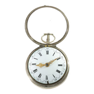 Dutch silver early verge watch with mock pendulum Circa 1730