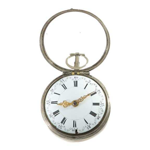 Dutch silver early verge watch with mock pendulum Circa 1730 Dutch silver early verge watch with mock pendulum Circa 1730