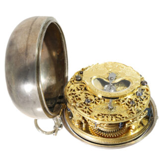 Dutch silver early verge watch with mock pendulum Circa 1730