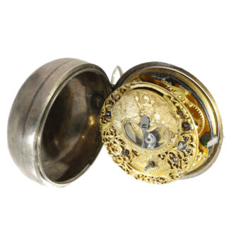 Dutch silver early verge watch with mock pendulum Circa 1730