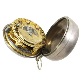 Dutch silver early verge watch with mock pendulum Circa 1730