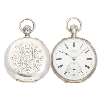 German silver lever watch with monogram Circa 1884 German silver lever watch with monogram Circa 1884
