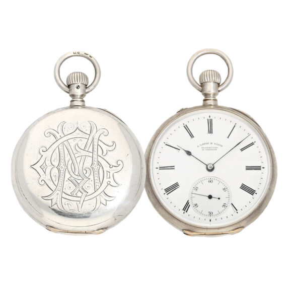German silver lever watch with monogram Circa 1884 German silver lever watch with monogram Circa 1884