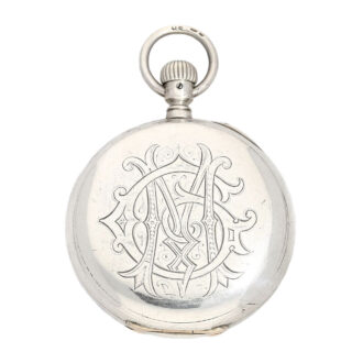 German silver lever watch with monogram Circa 1884
