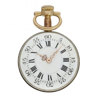 Swiss unique 18 carat gold and enamel lever watch Circa 1887