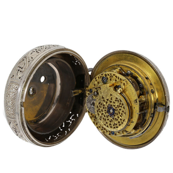 The movement has a very early English verge escapement with repeater The movement has a very early English verge escapement with repeater