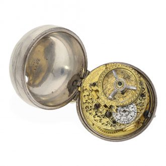 English pocket watch with rock crystal cock Circa 1700