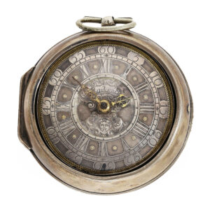 English pocket watch with rock crystal cock Circa 1700