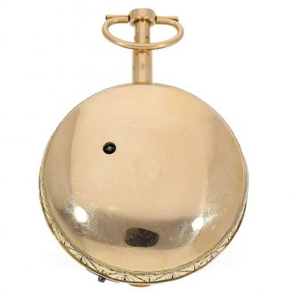 English large 18 Carat gold double case verge watch Circa 1800