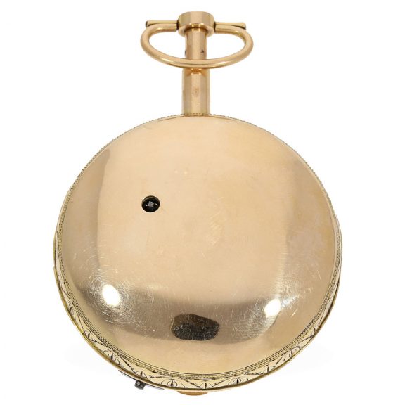 English large 18 Carat gold double case verge watch Circa 1800 English large 18 Carat gold double case verge watch Circa 1800