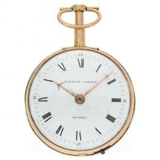 English large 18 Carat gold double case verge watch Circa 1800