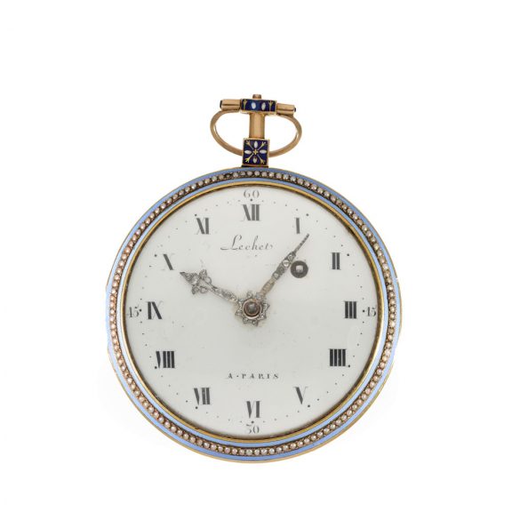 French 18 carat gold and enamelled verge watch Circa 1795 French 18 carat gold and enamelled verge watch Circa 1795
