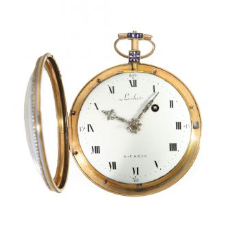 French 18 carat gold and enamelled verge watch Circa 1795