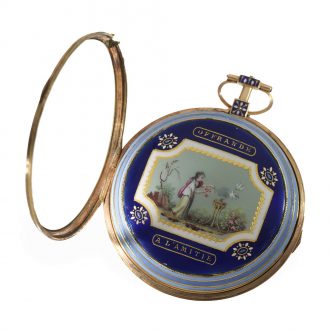 French 18 carat gold and enamelled verge watch Circa 1795