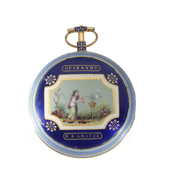 French 18 carat gold and enamelled verge watch Circa 1795