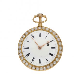 French 18 carat gold and enamel verge repeater watch Circa 1800