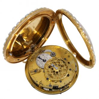 French 18 carat gold and enamel verge repeater watch Circa 1800