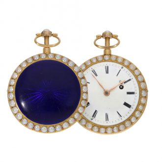 French 18 carat gold and enamel verge repeater watch Circa 1800