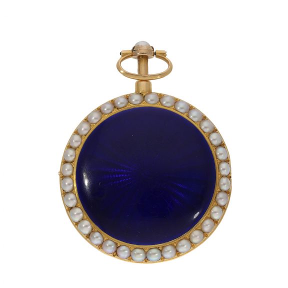 French 18 carat gold and enamel verge repeater watch Circa 1800 French 18 carat gold and enamel verge repeater watch Circa 1800