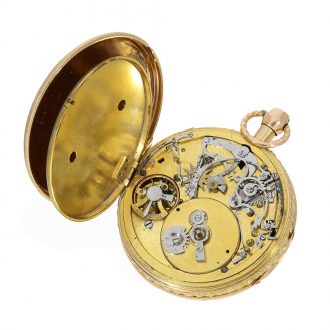 Beautiful pocket watch with repeater and musical movement Circa 1800