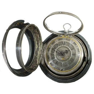 English silver extremely early three case verge watch Circa 1750