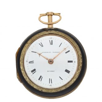 English large 18 Carat gold double case verge watch Circa 1800