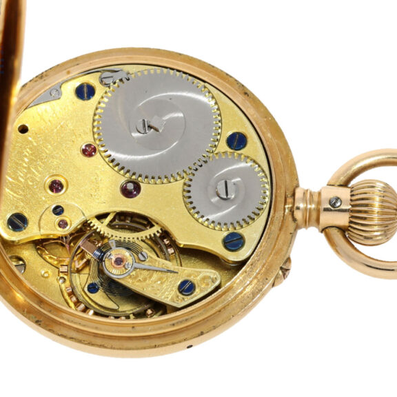 German gold lady's pocket watch with monogram Circa 1896 German gold lady's pocket watch with monogram Circa 1896
