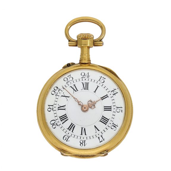 French very fine ‘Louis XV’ style chatelaine watch set with brilliants Circa 1890